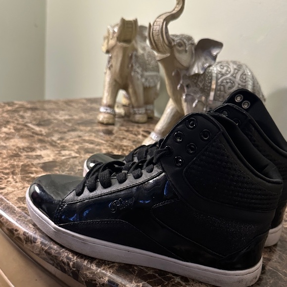 Pastry Glossy Black High-Top Sneakers - Picture 3 of 5